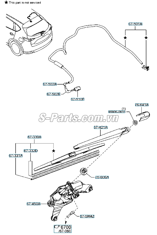 Chổi gạt mưa sau Mazda CX-5 2016-2017