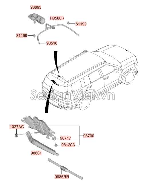 Ống dẫn nước rửa kính Hyundai Tucson 2015-2017