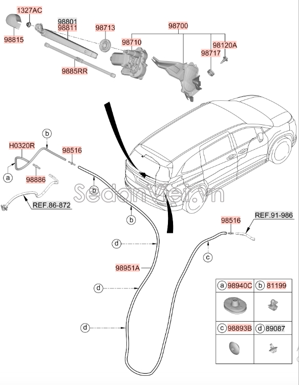 Ống dẫn nước rửa kính Hyundai Tucson 2015-2017
