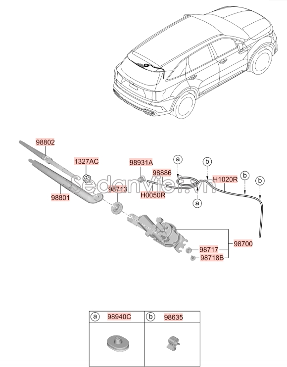 Ống dẫn nước rửa kính Hyundai Tucson 2015-2017