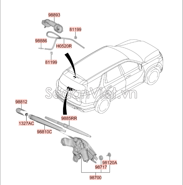 Ống dẫn nước rửa kính Hyundai Tucson 2015-2017
