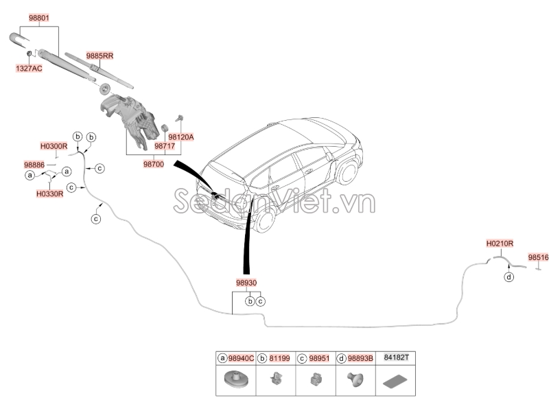 Ống dẫn nước rửa kính Hyundai Tucson 2015-2017