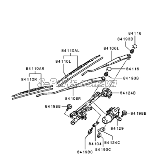 Mô tơ gạt mưa trước Mitsubishi Attrage 2014