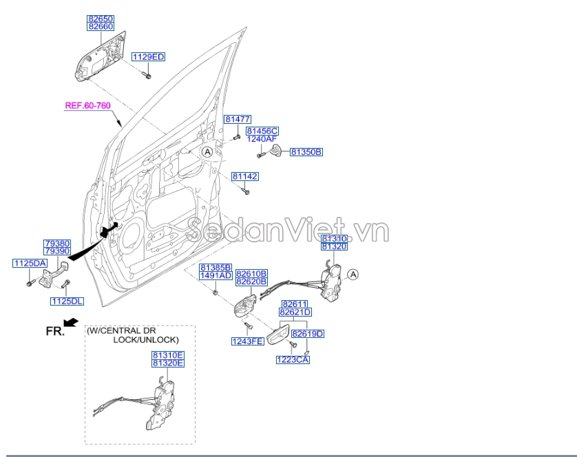 Tay mở cửa Hyundai Grand Starex 2008-2013