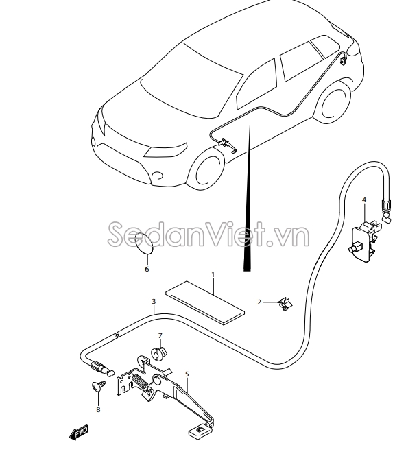 Khóa mở nắp xăng Suzuki XL7 2020