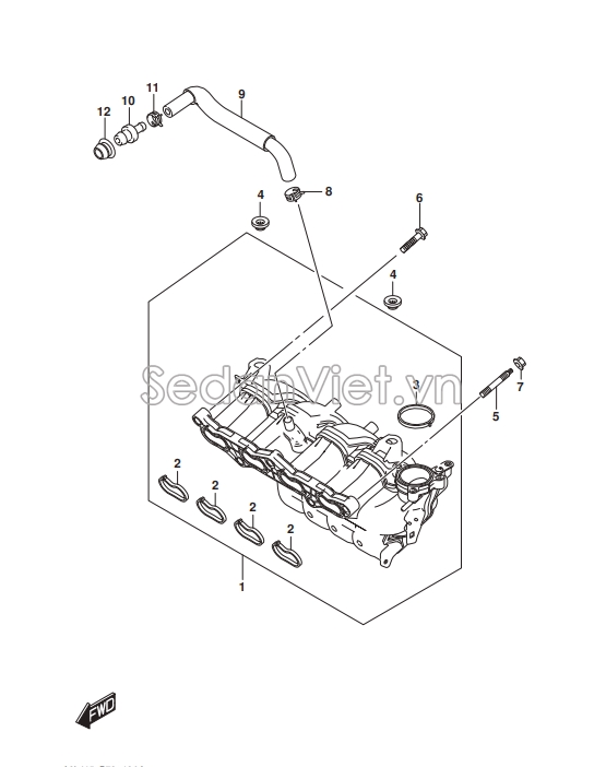 Van hút chân không PCV Suzuki Ertiga 2018