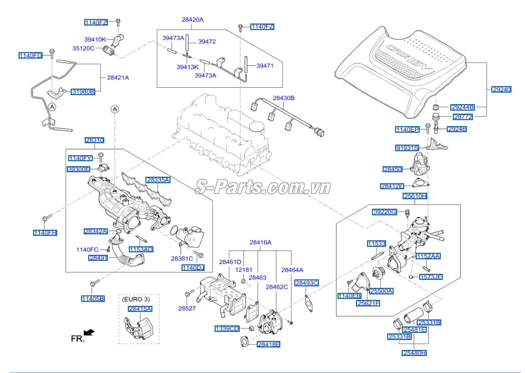 Cảm biến áp suất khí nạp Hyundai Santafe 2013-2015