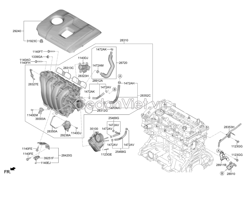 Cảm biến áp suất khí nạp Hyundai Elantra 2012-2014