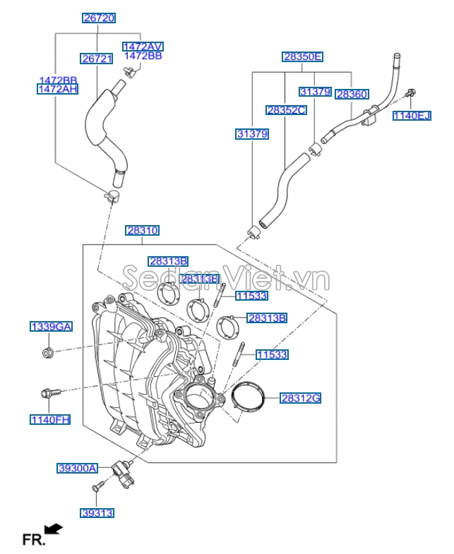 Ống thông gió KIA Morning 2015