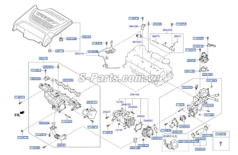 Cảm biến áp suất khí nạp Hyundai Santafe 2013-2015