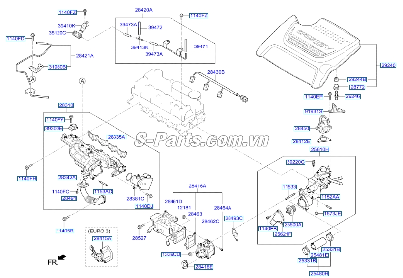 Cảm biến áp suất khí nạp Hyundai Santafe 2013-2015