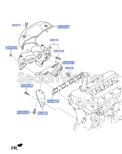 Gioăng cổ xả Hyundai Santafe 2019-2021