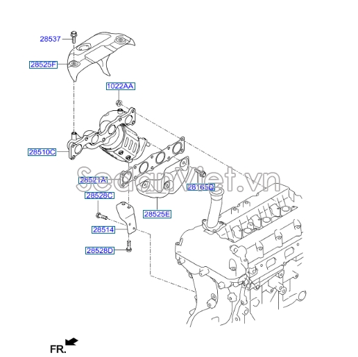 Gioăng cổ xả Hyundai Santafe 2019-2021