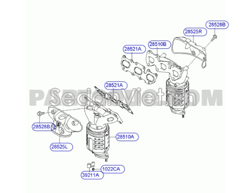 Cách nhiệt cổ xả Hyundai Santafe 2006-2008