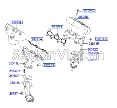 Cách nhiệt cổ xả Hyundai Santafe 2006-2008
