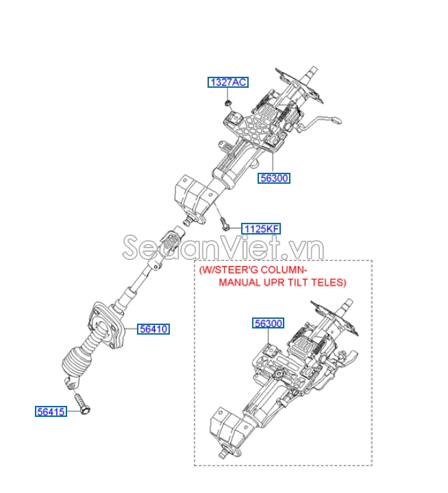 Cụm điều khiển lái điện Hyundai Santafe 2006-2008