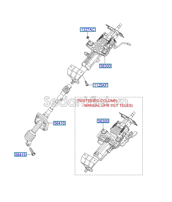 Cụm điều khiển lái điện Hyundai Santafe 2006-2008