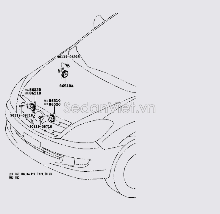 Còi xe Toyota Camry 2007-2008