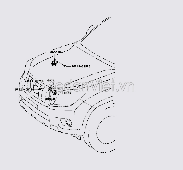 Còi xe Toyota Camry 2007-2008