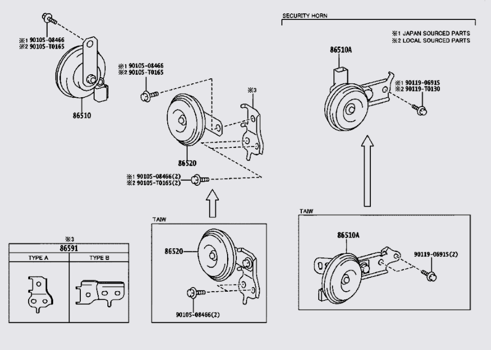 Còi xe Toyota Vios 2014-2016