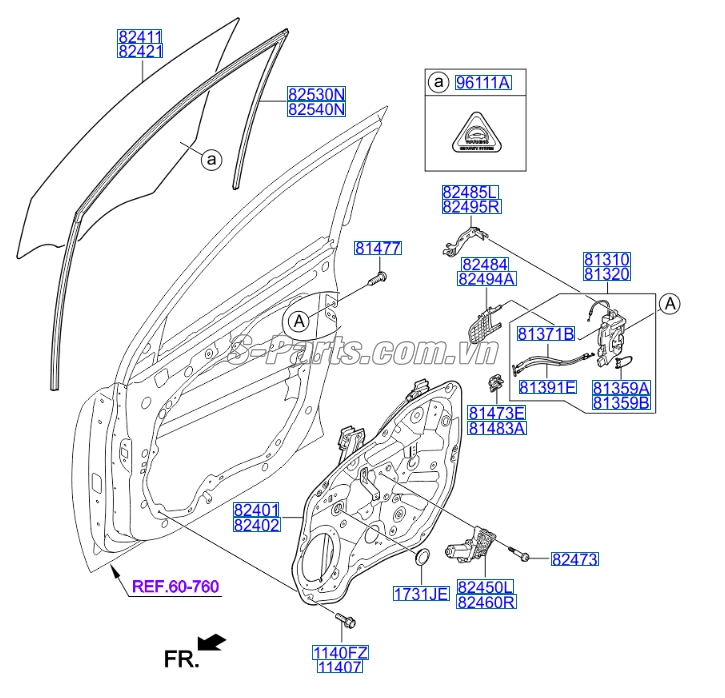 Ổ khóa ngậm cánh cửa KIA Sorento 2009-2013