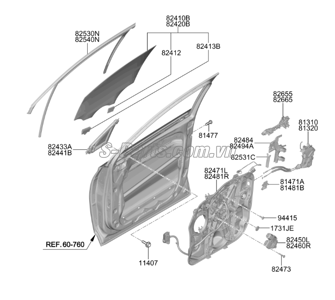 Giá đỡ chốt cửa Hyundai Santafe 2019-2021