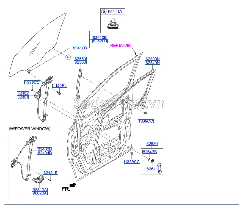 Compa nâng hạ kính cánh cửa Hyundai Starex 2017