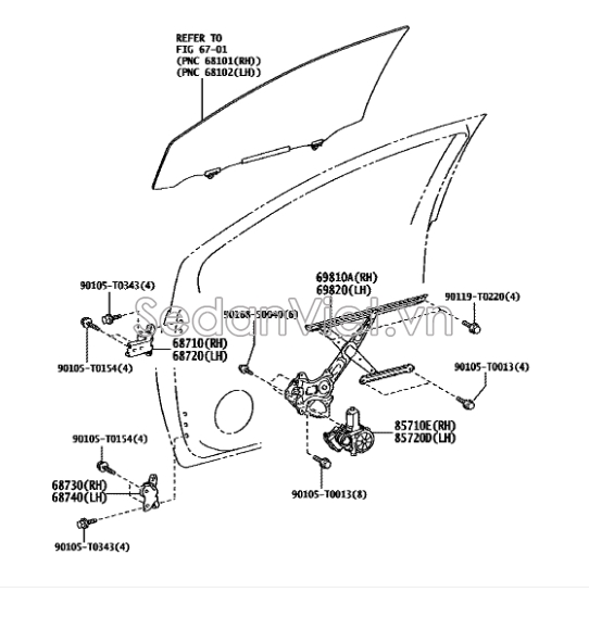 Bản lề cửa Toyota Vios 2014-2016