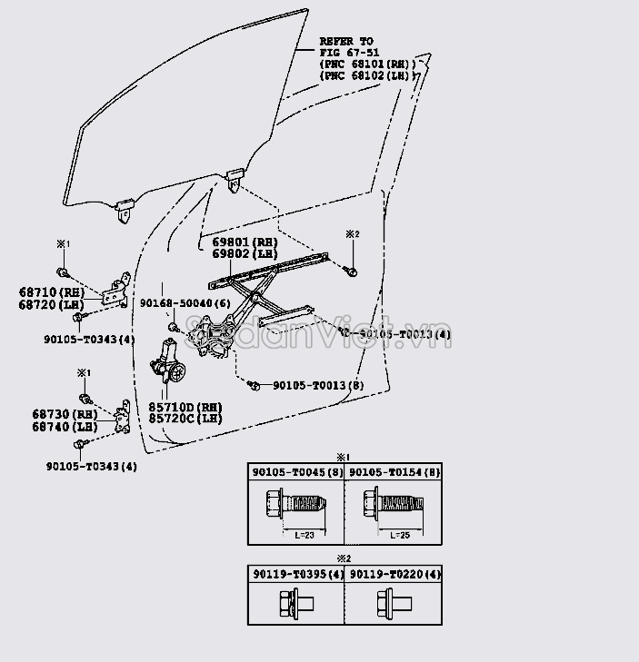 Bản lề cánh cửa Toyota Corolla Altis 2008-2010