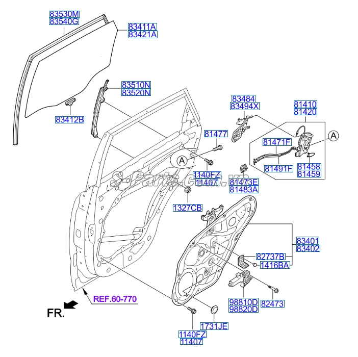 Compa nâng hạ kính cánh cửa KIA New Sorento 2014