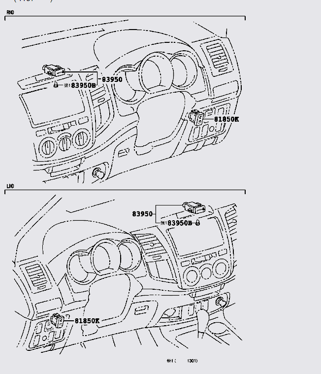 Công tắc chờ Toyota Fortuner 2009-2012