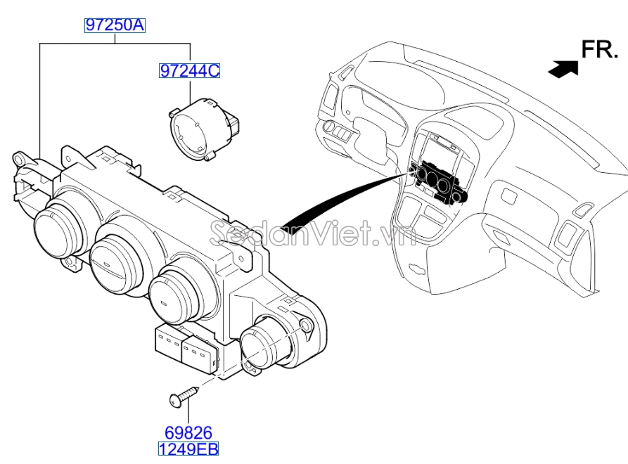 Cụm công tắc điều khiển điều hòa Hyundai Grand Starex 2008-2013