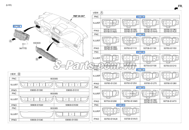 Cụm công tắc bảng điều khiển trung tâm Hyundai Santafe 2019