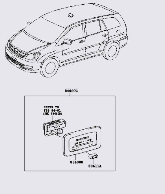 Công tắc điều khiển điều hòa dàn lạnh sau Toyota Innova 2004-2006