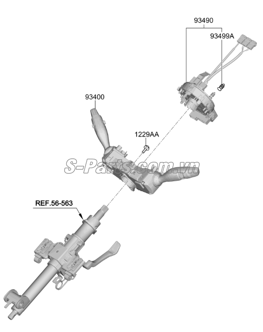 Cáp còi Hyundai Santafe 2019