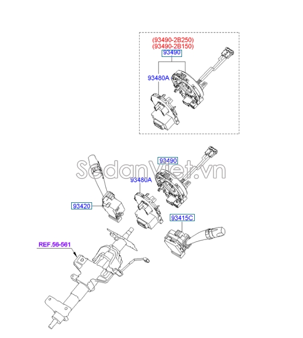 Công tắc đèn pha cos Hyundai Santafe 2006-2008