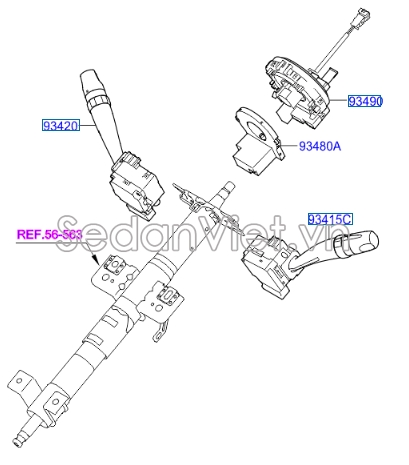 Công tắc pha cos Hyundai Grand Starex 2008-2013
