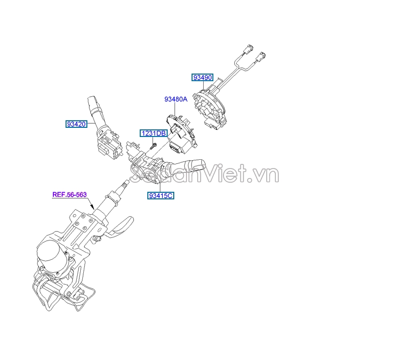 Cáp còi KIA Cerato Hatchback 2010-2012