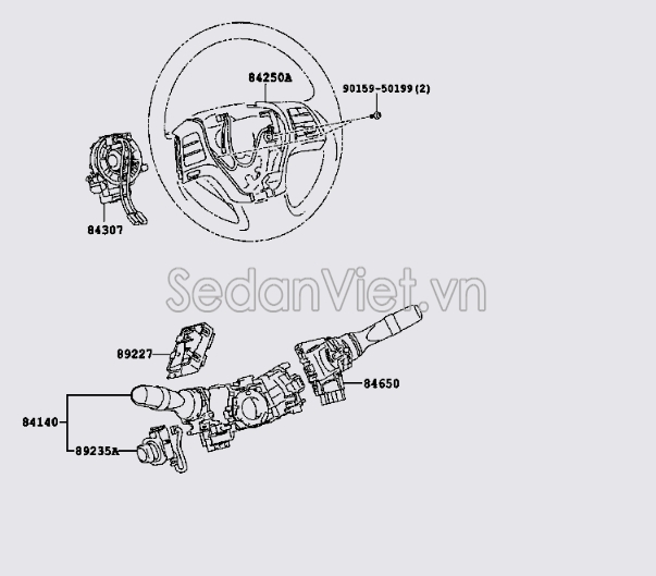 Cáp điện vô lăng Lexus RX450H 2009-2012