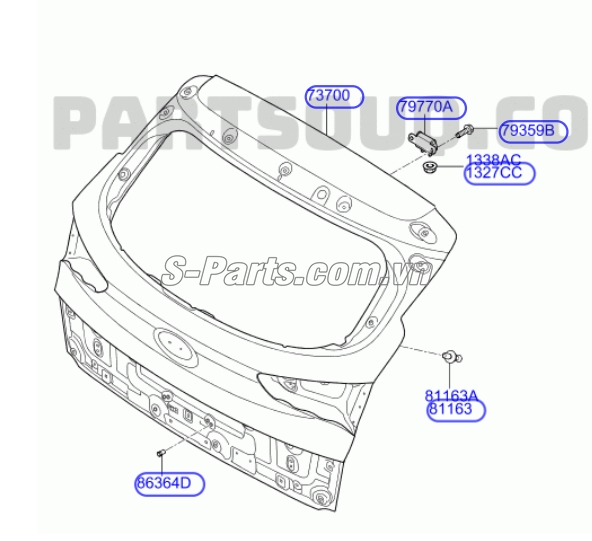 Bản lề cửa hậu Hyundai Tucson 2015