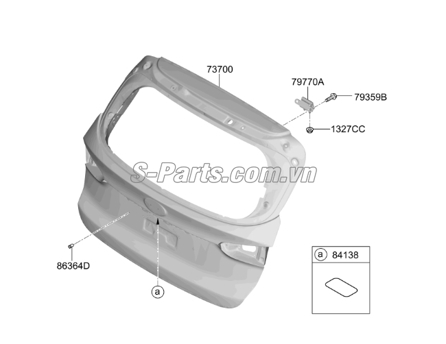 Cửa hậu Hyundai Santafe 2019