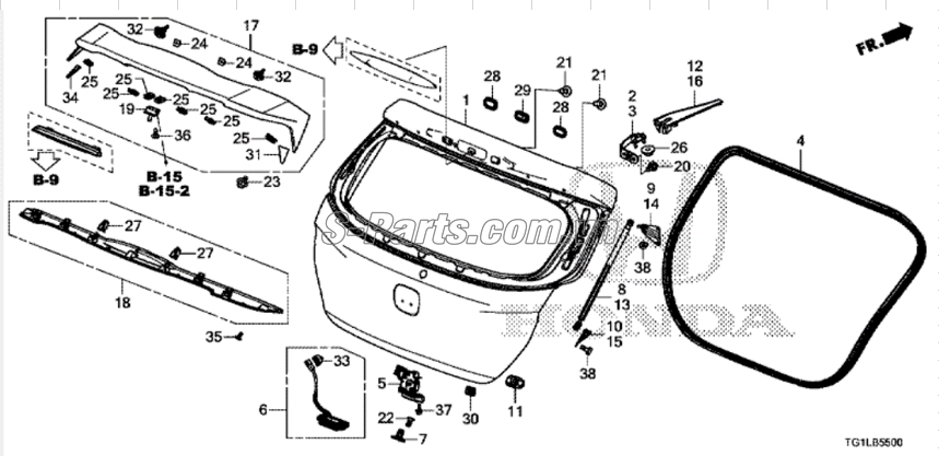 Cửa hậu Honda Brio 2018
