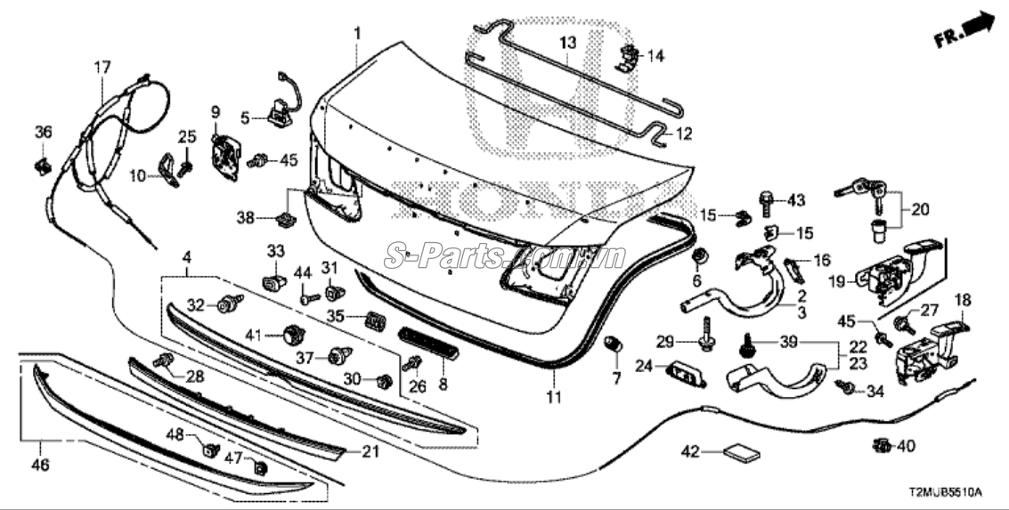 Ổ khóa ngậm cốp hậu Honda City 2017-2020