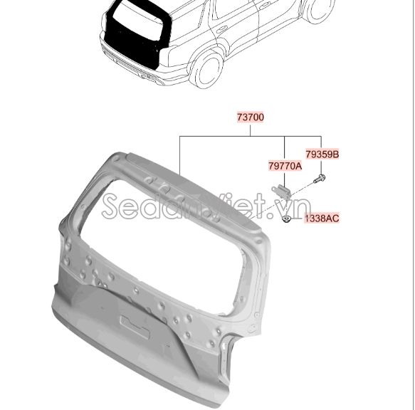 Bản lề cốp hậu Hyundai Santafe 2019-2021