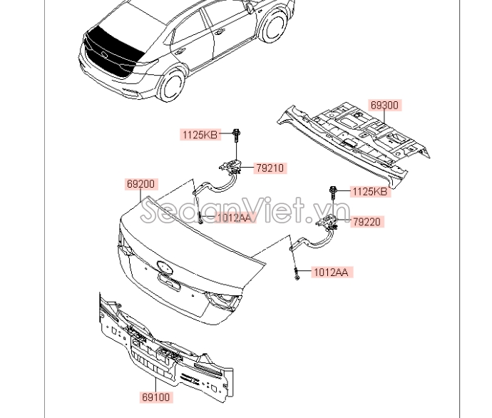 Cốp hậu Hyundai Accent 2018