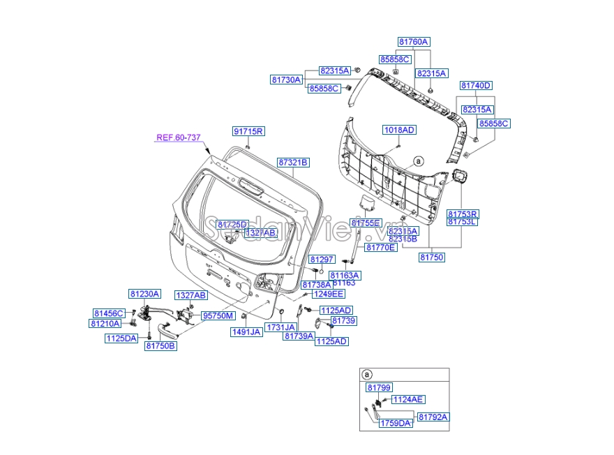 Ti chống cửa hậu Hyundai Santafe 2010-2012