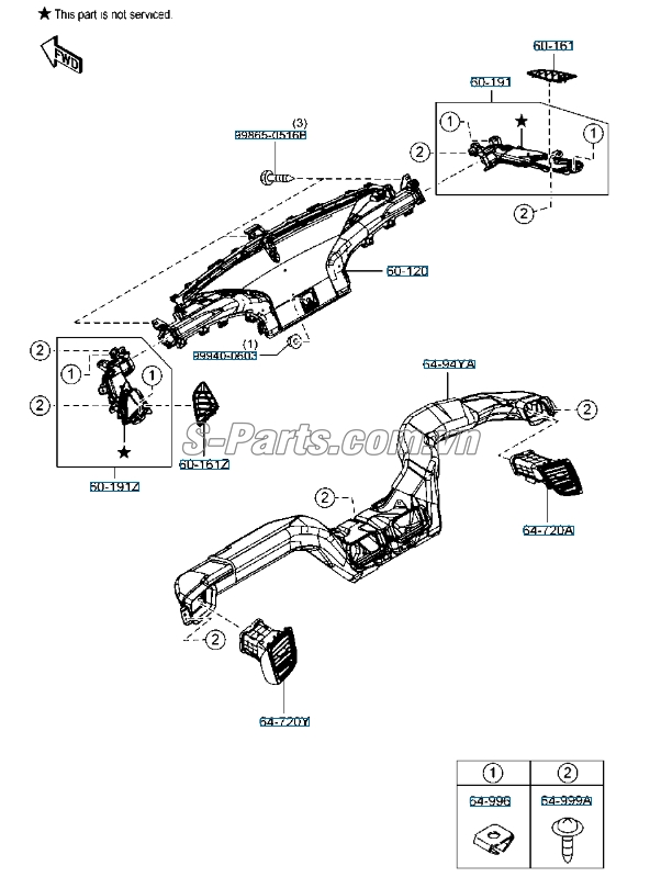Cửa gió điều hòa Mazda 3 2013-2016
