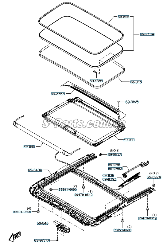 Kính cửa sổ trời Mazda 3 2013-2016