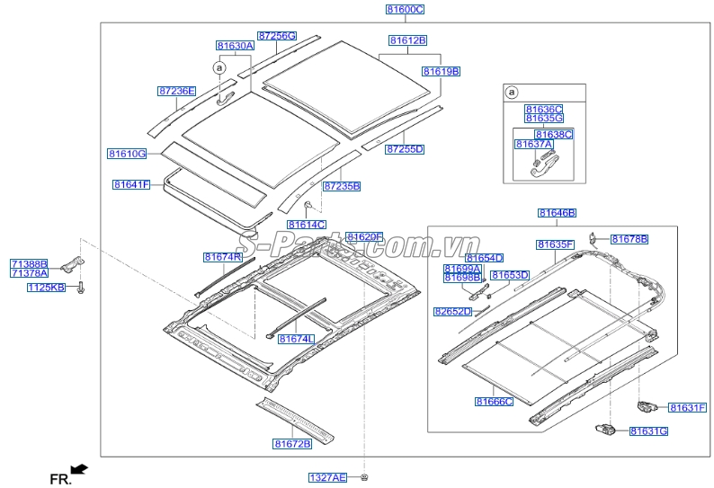Kính cửa sổ trời Hyundai Santafe 2013-2015