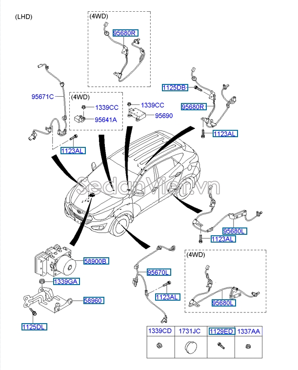 Giá bắt cụm ABS Hyundai Tucson 2010-2012